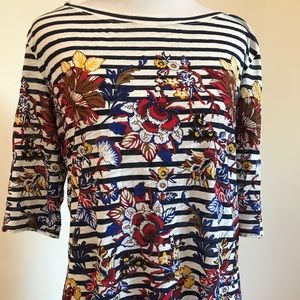 J. Crew striped floral shirt Small